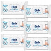 6x60 Chusteczki Nawilżane AQUA WIPES dla Dzieci Mokre 99% Pure Water