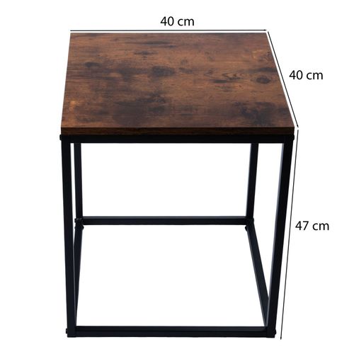 Stoliki kawowe kwadratowe zestaw 2w1 loft industrial ława, dąb antyczny na Arena.pl