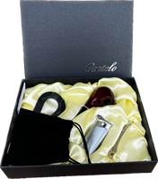 Fajka+ Stojak+ Ubijak+ Zapalniczka Srebrna Zestaw