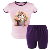 Krótka Piżama dziecięca Kotek