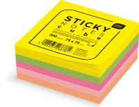 KARTECZKI SAMOPRZYLEPNE NEON 75X75 MM 300SZT INTERDRUK