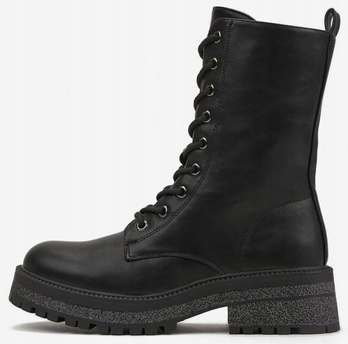 9066 CZARNE DAMSKIE OCIEPLANE BOTKI GLANY WORKERY ZAMEK 38 na Arena.pl