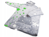 CIEPŁA BLUZA KOC OVERSIZE KOCBLUZA 2W1 GRUBA XXL SZARA FUTRZAK KOCBLUZA