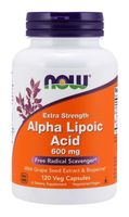 NOW FOODS ALA - Kwas Alfa Liponowy 600 mg +z Winogron + Bioperyna (120 kaps