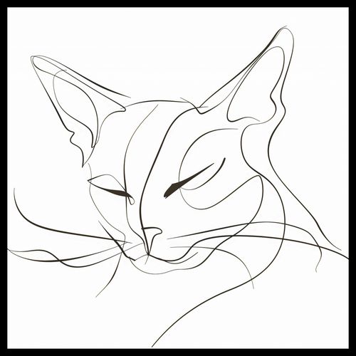 Plakat 70x70cm Linijny Kot na Arena.pl