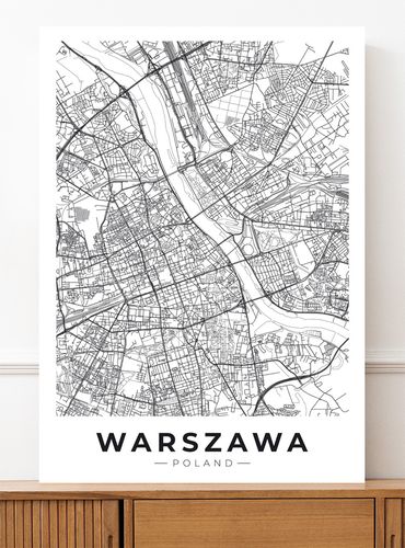 Plakat plan miasta mapa Warszawa 40x50 cm na Arena.pl