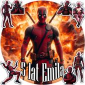 OPŁATEK NA TORT 30CM - DEAD POOL + IMIĘ + GRATIS! 24CM 26CM