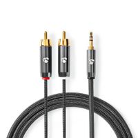 Nedis CATB22200GY50 kabel audio 5 m 3.5mm 2 x RCA Szary