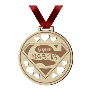 Medal "Super Babcia", drewniany, 72 mm
