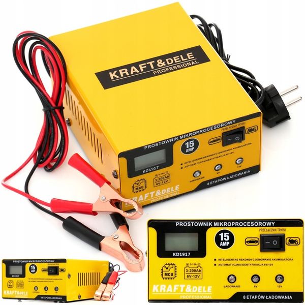 Prostownik MIKROPROCESOROWY Akumulatorowy 6V / 12V zdjęcie 1
