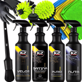 K2 VELOR SATINA PURIO NUTA ZESTAW DETAILINGOWY DO CZYSZCZENIA WNĘTRZA AUTA