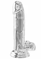 toyjoy get real clear dildo tpe 18 cm - przezroczysty, z przyssawką