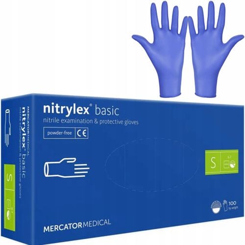 Rękawice Nitrylowe 100 szt. Nitrylex Basic Dark Blue 7-S na Arena.pl