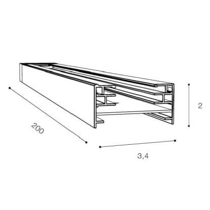 Szynoprzewód Track AZ4732 Azzardo do 1-fazowego systemu metalowy 2m biały zdjęcie 2