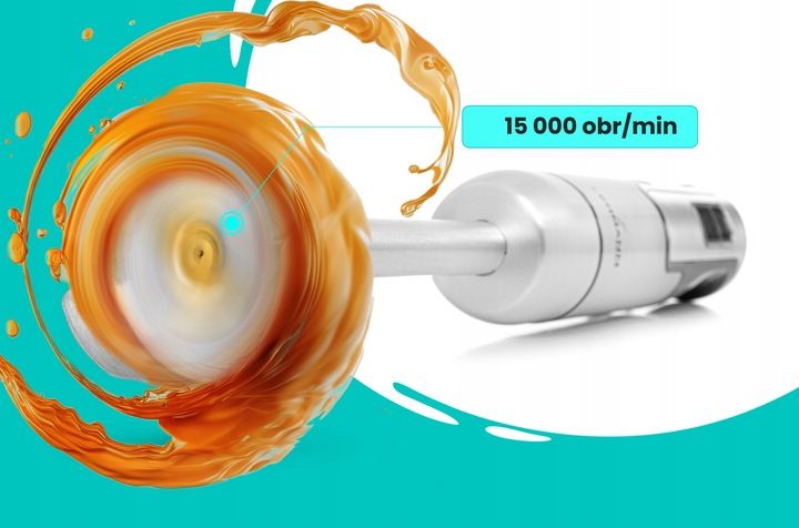 BLENDER WIELOFUNKCYJNY RĘCZNY ROZDRABNIACZ MOCNY 1200W Srebrny MIKSER zdjęcie 2