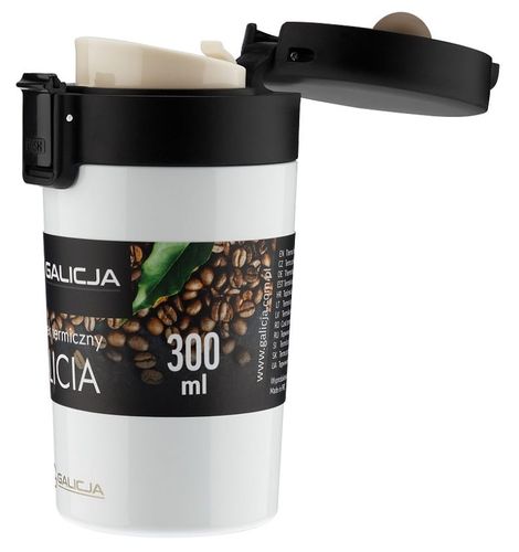 Kubek termiczny bidon ALICIA stal nierdzewna 300 ml kolor biały połysk na Arena.pl