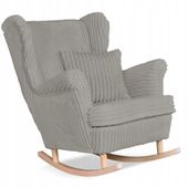 Fotel uszak Rene bujany skandynawski Family Meble sztruks szary TOP