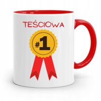 Kubek Czerwony Teściowej Teściowa Numer Jeden Z Nadrukiem Ze Zdjęciem
