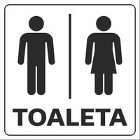 Naklejka TOALETA ubikacja damska męska 15x15 cm