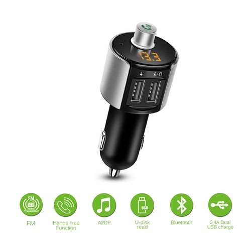 OBSERWUJ Transmiter FM 2xUSB BLUETOOTH MP3 ŁADOWARKA 3,4A na Arena.pl