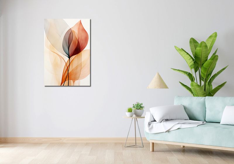 Obraz 60x90cm Eteryczne Liście zdjęcie 2