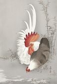 Plakat 67,5x100cm Rooster and Chicken, Koson Japoński Vintage do Salonu