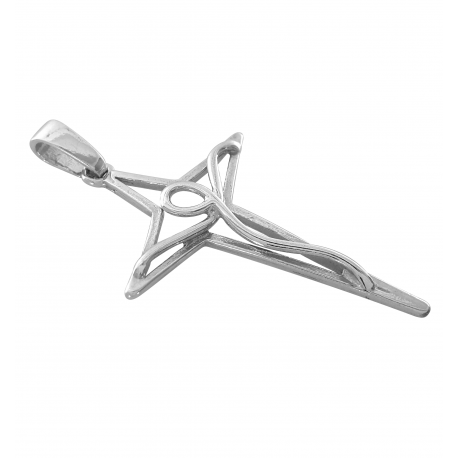 SREBRNY ARTYSTYCZNY KRZYŻ Z JEZUSEM PRÓBA SREBRA 925 zdjęcie 2