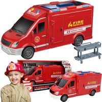 straż pożarna ambulans wóz strażacki otwierane drzwi światła i dźwięki 1:16