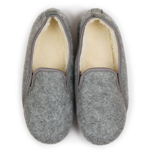 Bambosze męskie filcowe ocieplane kożuszek wełna 44 zdjęcie 2