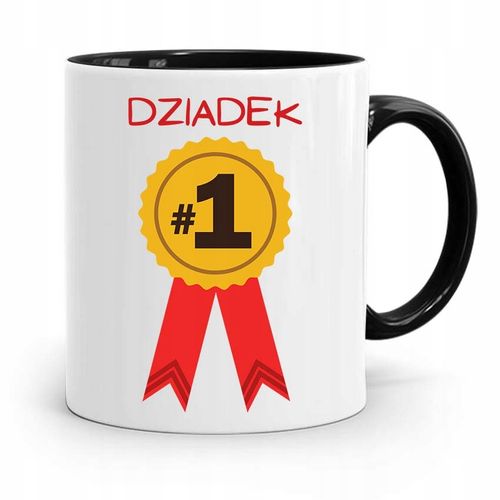 Kubek Czarny Na Dzień Dziadka Dziadek Numer Jeden Z Nadrukiem Ze Zdjęciem na Arena.pl