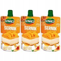 Łowicz Deser ryżowo-owocowy a'la sernik z brzoskwiniami 100 g x 3 sztuk