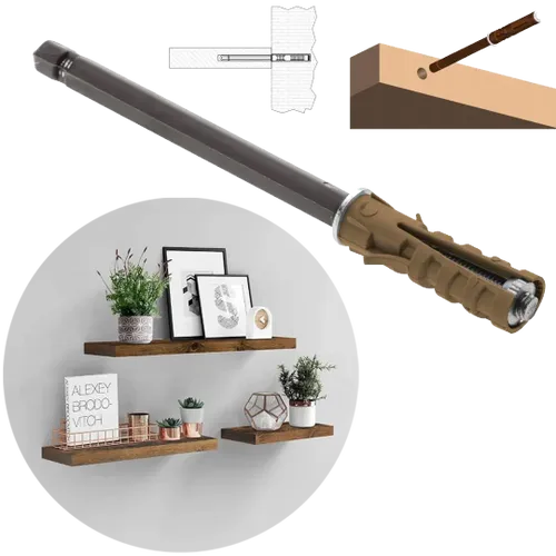 Niewidoczne mocowanie podpórka wspornik półek GTV Clear, brąz, 14 x 120 mm na Arena.pl