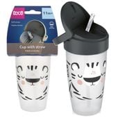 LOVI Kubek ze słomką Freestyle 350ml Salt & Pepper