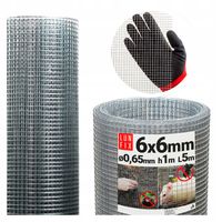 Siatka przeciw gryzoniom szkodnikom metalowa ocynk oko 6x6 h1m ⌀0,65 5m