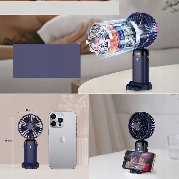 WENTYLATOR RĘCZNY PRZENOŚNY MINI WENTYLATOR Z AKUMULATOR 3000 MAH W PODRÓŻY zdjęcie 15