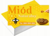 Wizytówki firmowe 200 szt DUŻO WZORÓW do wyboru MIÓD NATURALNY