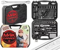 ZESTAW NARZĘDZI M4K GARAGE NEO TOOLS 90 el. WALIZKA KLUCZE NASADOWE 10-100