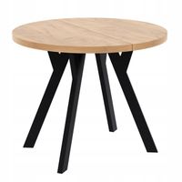 Stół okrągły ROKSI 100 cm rozkładany do 200 dąb craft złoty