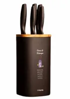 Zestaw komplet 5szt. noży blok z NADRUKIEM upominek PREZENT PARAPETÓWKA