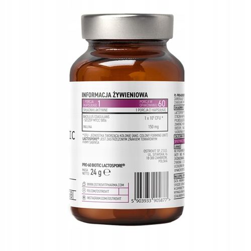 OstroVit PRO-60 BIOTIC LactoSpore 60 kap PROBIOTYK na Arena.pl