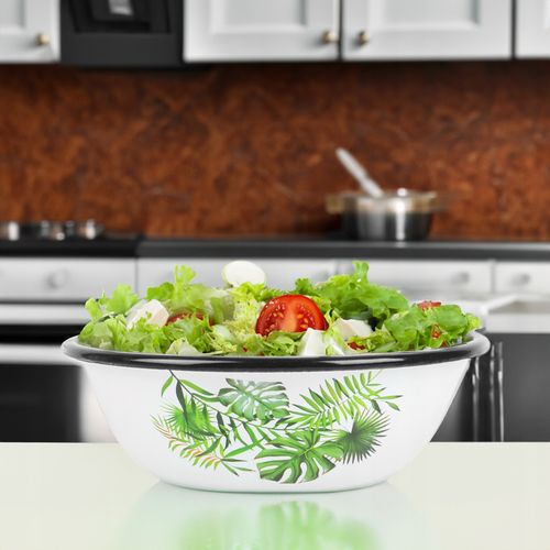 MISKA EMALIOWANA 20CM 1,5L ZE WZOREM MONSTERA IDEALNA NA OWOCE I WARZYWA na Arena.pl
