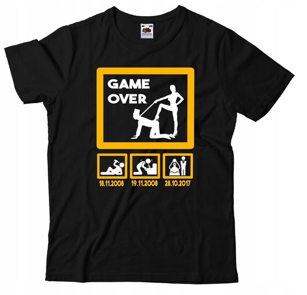KOSZULKA NA WIECZÓR KAWALERSKI GAME OVER PREZENT zdjęcie 1