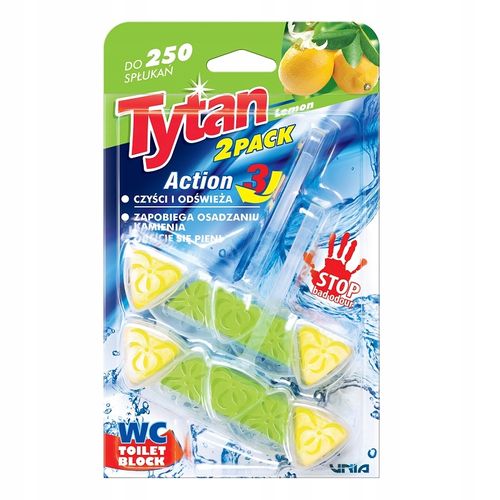 3w1 KOSTKA TOALETOWA WC TYTAN ACTION3 LEMON 2x40g na Arena.pl
