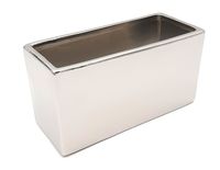 OSŁONKA DONICZKA NOWOCZESNA SREBRNA LUSTRZANA 22cm