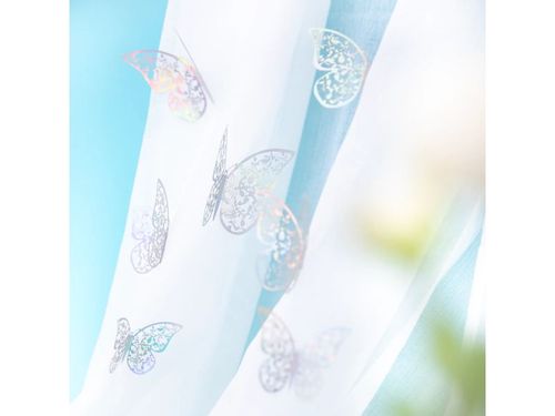 Naklejki na ścianę 3D, Motyle, koronkowe holograficzne srebrne, 12 szt. na Arena.pl