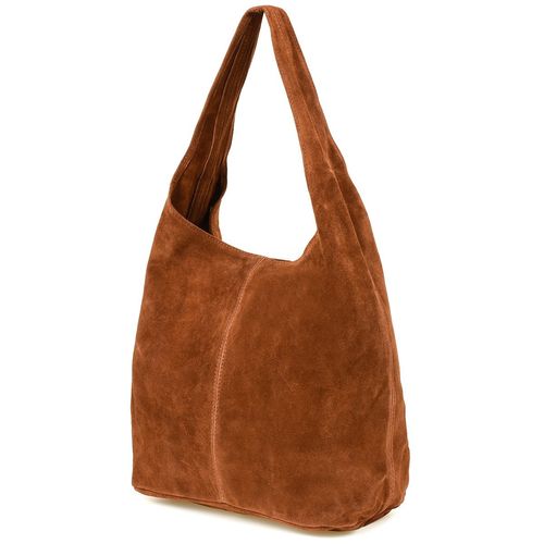 Włoska Torebka worek Skórzana zamsz Naturalny U35 na Arena.pl