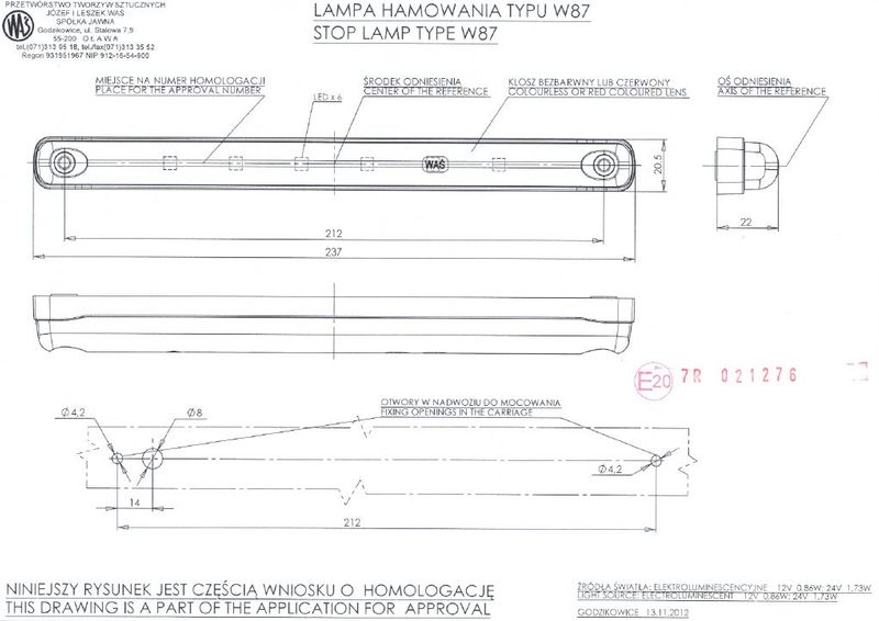 Lampa LED hamowania 6LED 12V-24V (682) zdjęcie 6