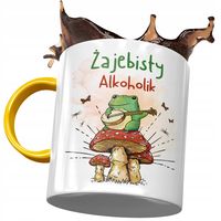 Kubek Żółty Dla Alkoholika Żajebisty Alkoholik Z Nadrukiem Ze Zdjęciem