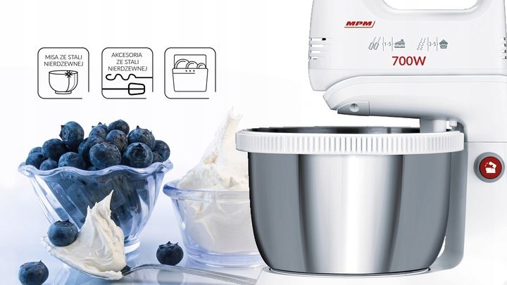 Mikser ręczny z misą biały MPM MMR-21Z zdjęcie 13