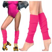 GETRY lata 80 neon różowe ZAKOLANÓWKI kolanówki ocieplacze na nogi